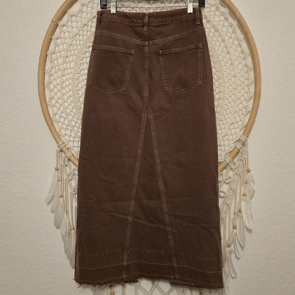 NWT Urban Outfitters BDG Western Brown Denim Maxi Skirt Size S - Picture 11 of 12
